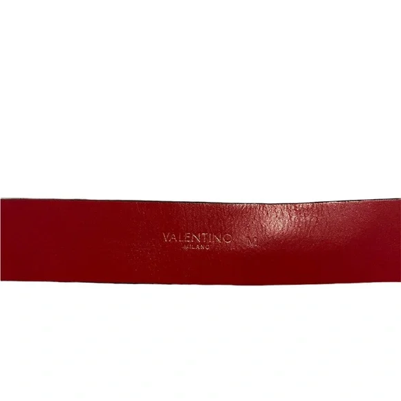 Red Croc embossed Valentino belt Size M - Picture 5 of 8